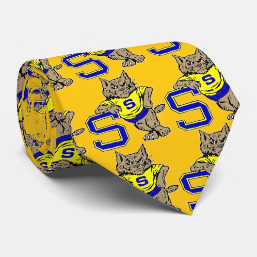 Shenangoの山猫の金ゴールドのタイ ネクタイ (ロール)