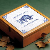 SHENANIGAN Raccoon Fine Delft Blue Dutch Style  タイル