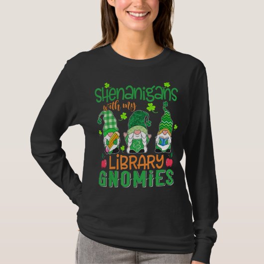 Shenanigansと私のライブラリGnomiesSt patricksダ Tシャツ (正面)