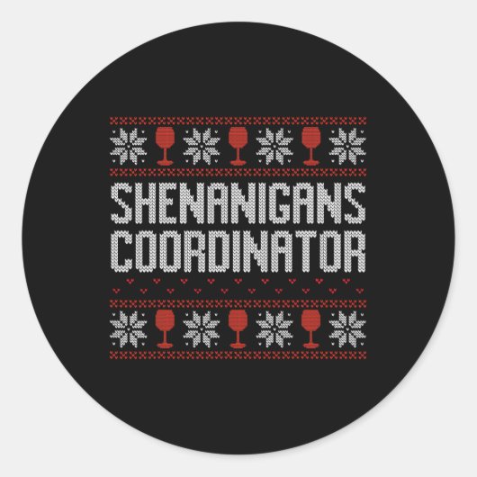 Shenanigans Coordinator Christmas Ugly Sweater  ラウンドシール (正面)