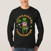 Shenanigans Coordinator Leprechaun Shamrock St Pat Tシャツ (正面)