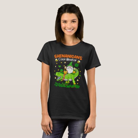 Shenanigans Coordinator St Patrick's Day Dinosaur  Tシャツ (正面フル)