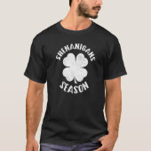 Shenanigans Season Lucky Shamrock St Patrick's Day Tシャツ (正面)