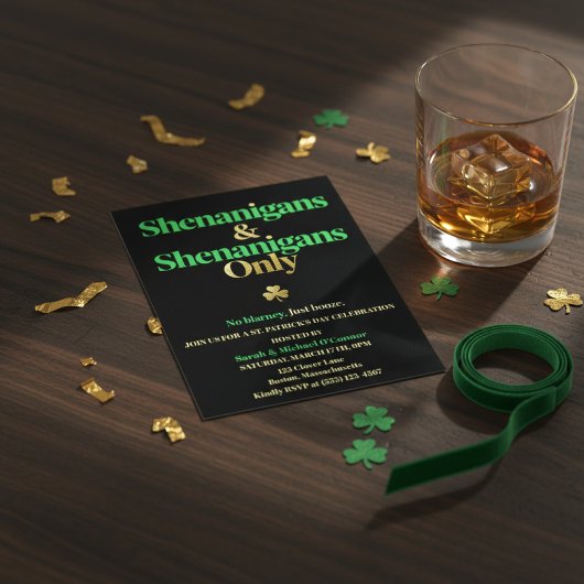 Shenanigans & Shenanigans のみ St. Patrick's Day 招待状
