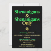 Shenanigans & Shenanigans のみ St. Patrick's Day 招待状 (正面)