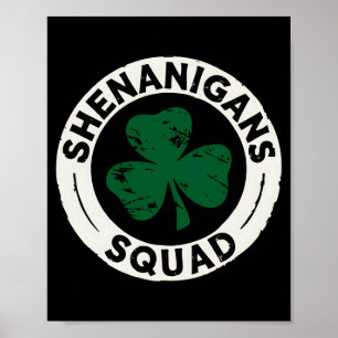 Shenanigans Squad セントパトリックの日のシャムロックTシャツ ポスター