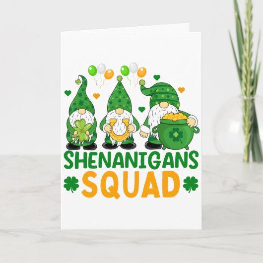 Shenanigans Squad Funny St Patricks Day T Shirt  カード (正面)