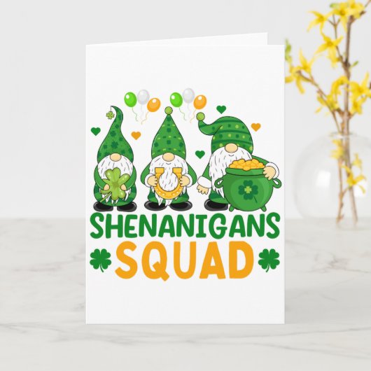 Shenanigans Squad Funny St Patricks Day T Shirt  カード (黄色い花)