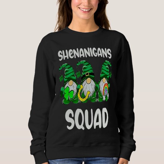 Shenanigans Squad Gnomes St Patrick's Day Men Wome スウェットシャツ (正面)
