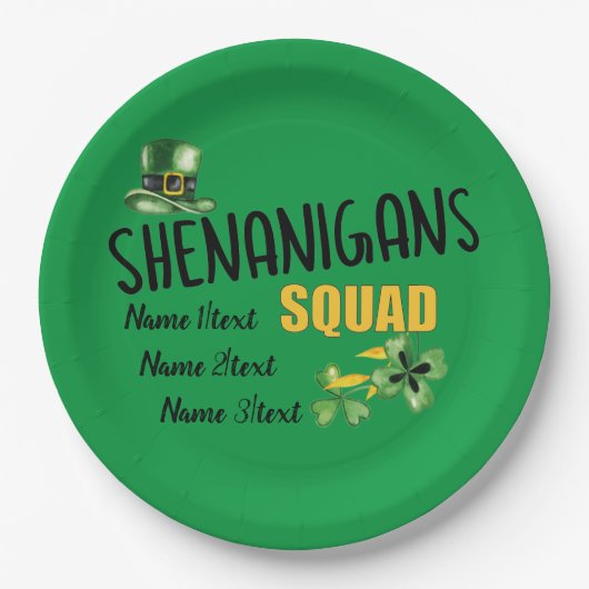 Shenanigans Squad, Green St. Patrick's Day Party ペーパープレート (正面)