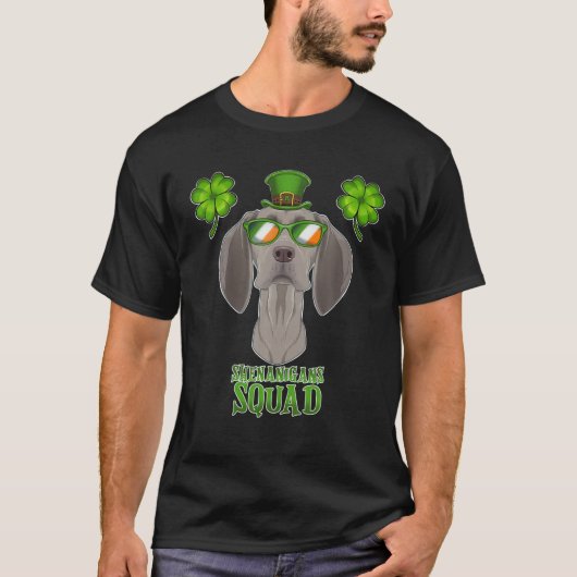 Shenanigans Squad I St Patricks Day Weimaraner Tシャツ (正面)