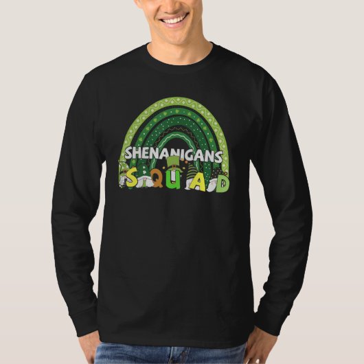 Shenanigans squad irish gnomes rainbow st patrick' tシャツ (正面)