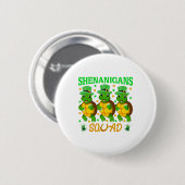 Shenanigans Squad St. Patrick�s Day Cute Turtle 缶バッジ (正面&裏面)