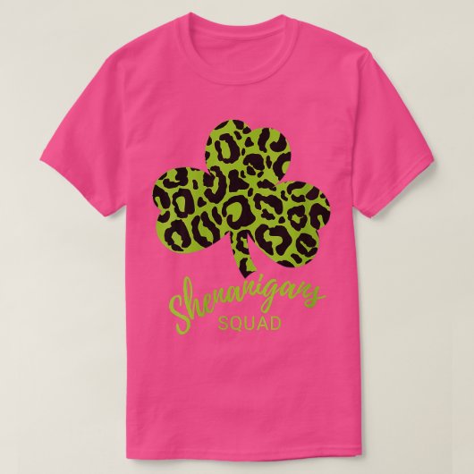 Shenanigans Squad St Patrick's Day Leopard Print S Tシャツ (デザイン正面)