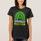 Shenanigans Squad St Patrick's Day Rainbow Shamroc Tシャツ (正面)