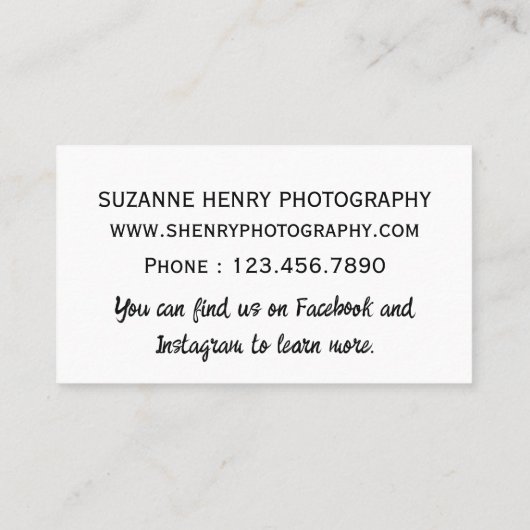 SHenryの生まれたばかりの写真 名刺 (裏面)