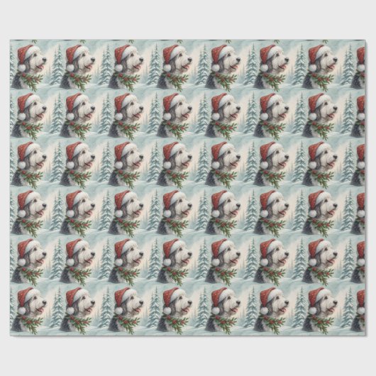 Shepadoodle Christmas Wrapping Paper ラッピングペーパー (フラット)