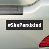 #ShePersisted黒 バンパーステッカー (車上)