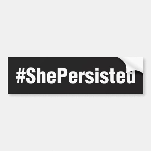 #ShePersisted黒 バンパーステッカー (正面)