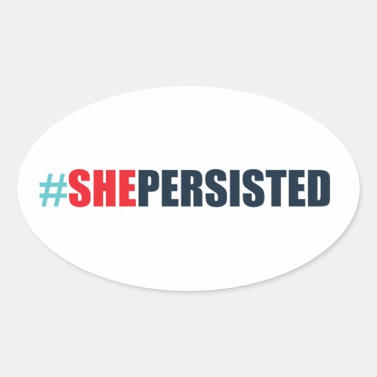 #shepersisted 楕円形シール (正面)