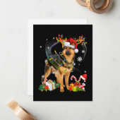 Shepherd Christmas Dog ノートカード (正面/裏面インサイチュ)