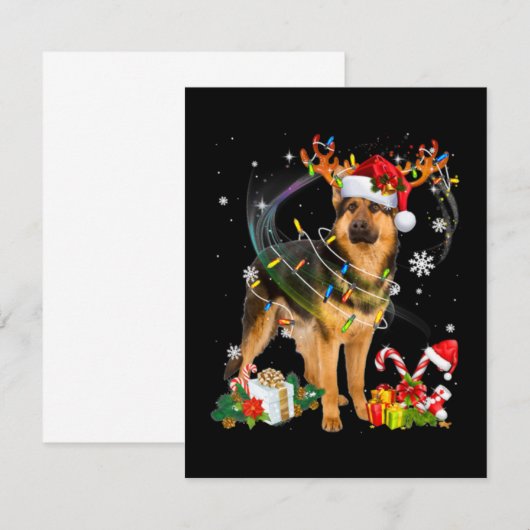 Shepherd Christmas Dog ノートカード (正面/裏面)