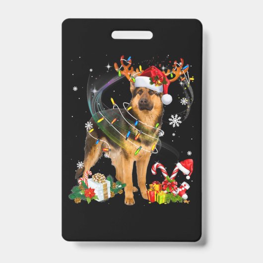 Shepherd Christmas Dog バッジ (正面)
