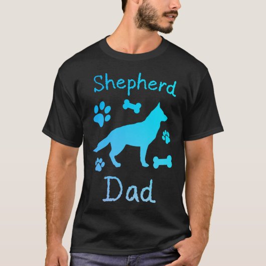 Shepherd Dad Black And Blue Personalized Tシャツ (正面)