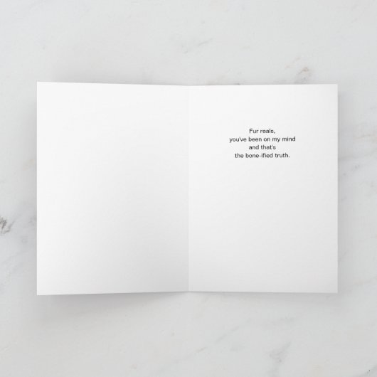 Shepherd Dog Retro Orange Flowers Thinking of You カード (内部)