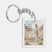 Shepherd goes before them Bible Scripture キーホルダー (正面左)