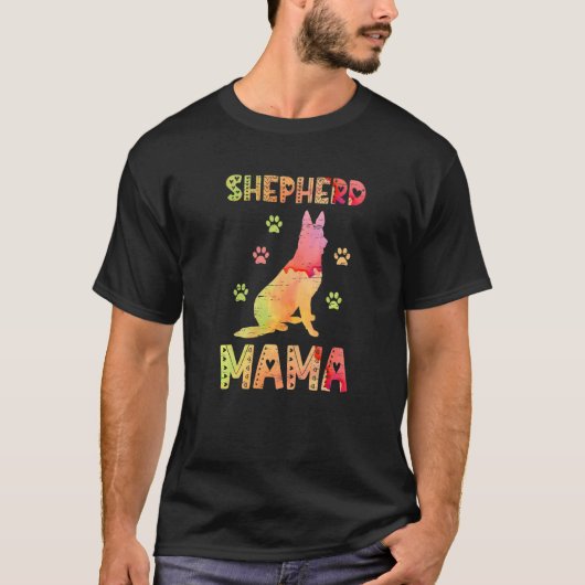 Shepherd Mama Paw Lovers Puppies Dog Owners French Tシャツ (正面)