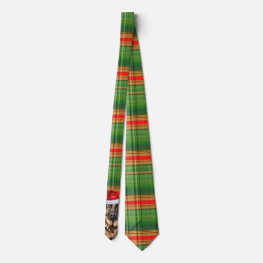 Shepherd Red and Green Plaid Holiday Christmas  ネクタイ (裏面)