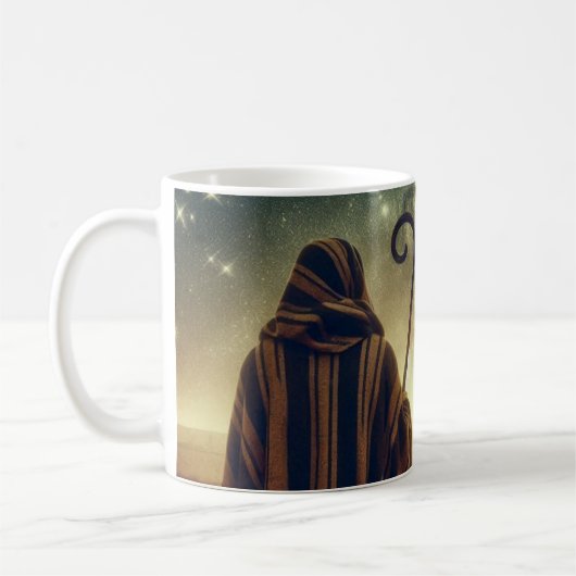 Shepherd Watching Flock Biblical Scene コーヒーマグカップ (左)