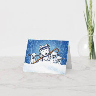 Shepherd Westie and Sheep Christmas Note Card サンキューカード