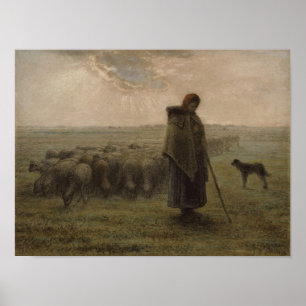 Shepherdessおよび彼女の群 1862-63年 ポスター