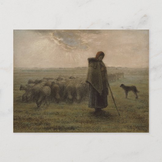 Shepherdessおよび彼女の群| 1862-63年 ポストカード (正面)
