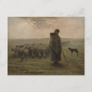 Shepherdessおよび彼女の群 1862-63年 ポストカード
