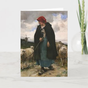 "Shepherdess "の~Borderのコリーの写真カード カード