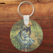 Shepherdess by Camille Pissarro, Vintage Fine Art キーホルダー (正面)
