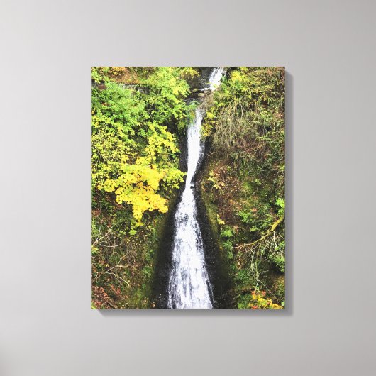 Shepperd's Dell秋、Columbia River Gorge、または キャンバスプリント (正面)