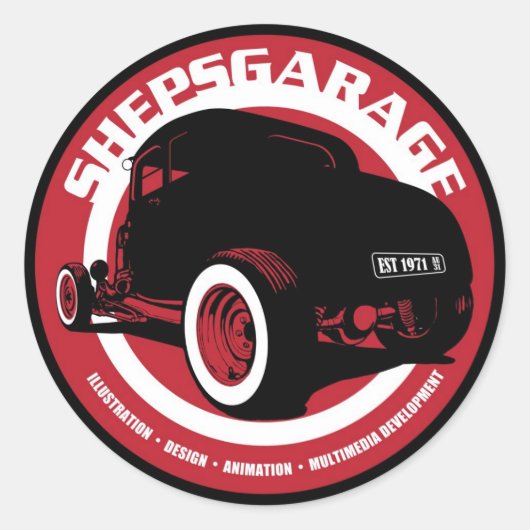 Shepsgarageシール ラウンドシール (正面)