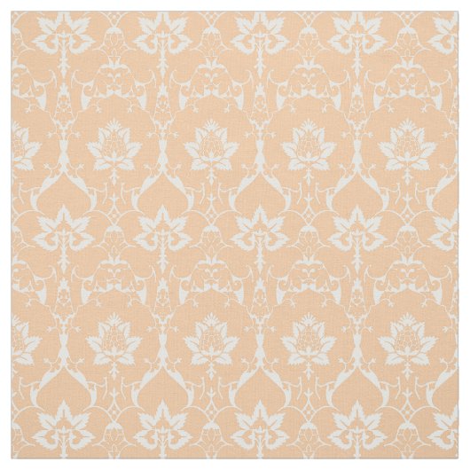 Sherbert OrangeのDoll-Scale Renaissance Damask ファブリック (見本)