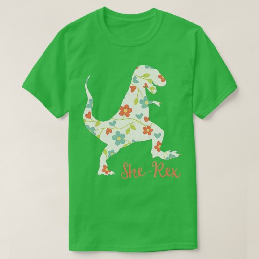 SheRexかわいいおもしろいレックス恐竜プン Tシャツ (デザイン正面)