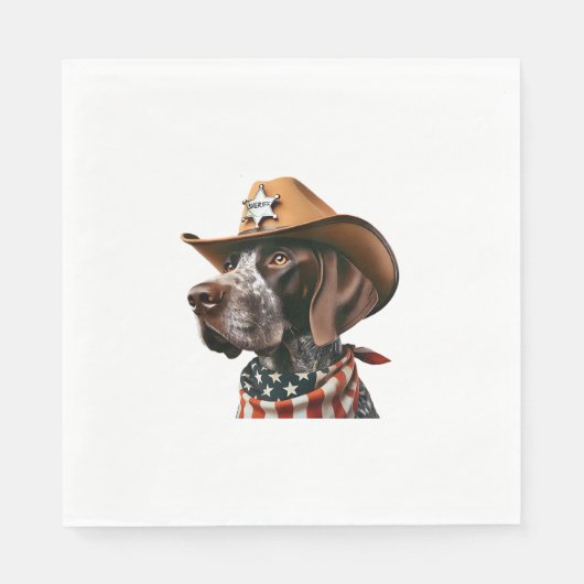 Sheriffおもしろい DogシャツGerman Pointer Dog Mom Wil スタンダードランチョンナプキン (正面)