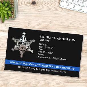 Sheriffカスタム Law Enforcement Thin Blue Lineロゴ 名刺