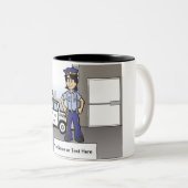 Sheriff パーソナライズされた Deputy - Female Cartoon ツートーンマグカップ (正面右)