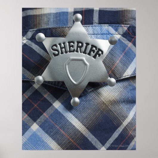 Sheriff Badge onウエスタンシャツ ポスター (正面)