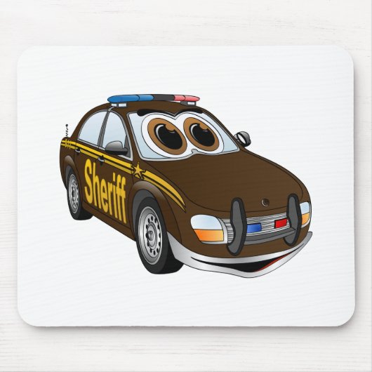 Sheriff Car Cartoon BR マウスパッド (正面)