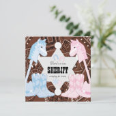 Sheriff Cowboy Gender Revealパーティの招待状 招待状 (スタンド正面)