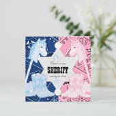 Sheriff Cowboy Gender Revealパーティー 招待状 (スタンド正面)